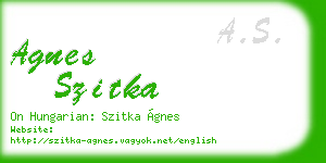agnes szitka business card